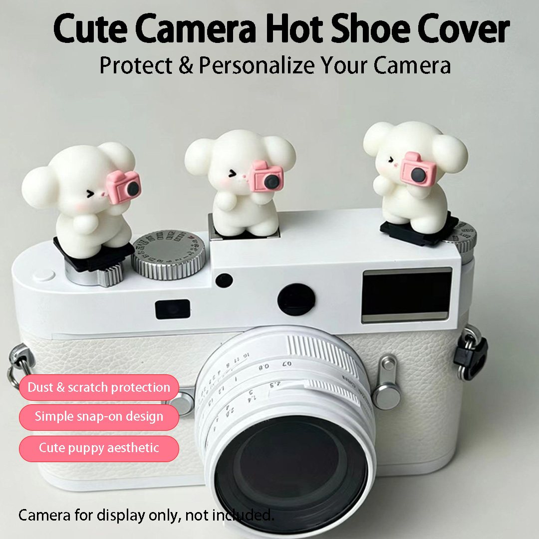 Canon Camera Eos R50 - かわいい3D子犬カメラホットシューカバープロテクター（Canon R8、R50、Nikon Z30、Z50、Sony A7M4、Fuji XT3、XM5、XS20、XS10、XPRO3、Leica用）